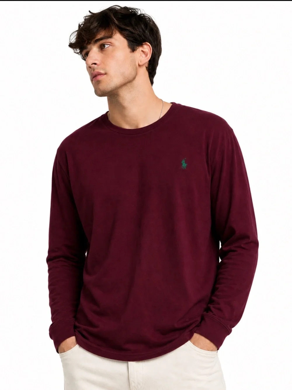 Polo Ralph Lauren Burgundy Long Sleeve Cotton Pony Tee Men’s L